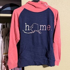 Alaska Home Women's Crew Neck Sweater - Navy and Pink